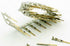 5 Sets Crimp Type DB9 Male + Plastic Hoods + Pins Set, D-Sub 9P Male Crimp Connector Kit