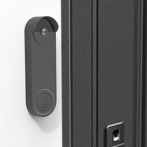 Weatherproof Silicone Doorbell Cover for Google Nest Doorbell, Protective Anti-UV Case (Black)