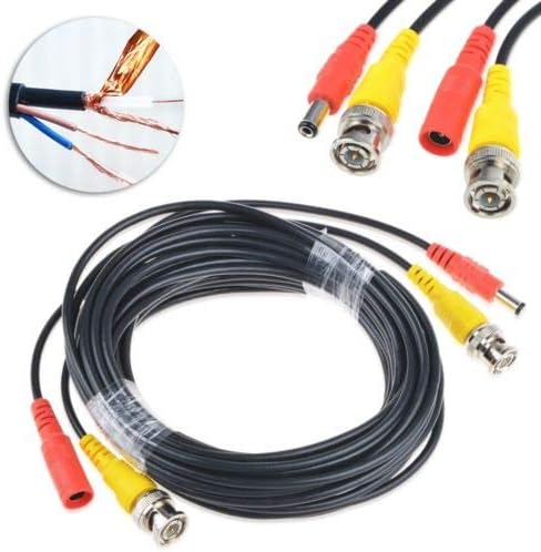 GreatPowerDirect 65ft Video Power BNC Cable Cord Lead Wires for Zosi CCTV DVR Security Cameras