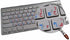 HEBREW ARABIC KEYBOARD STICKER, BLUE and RED LETTERING, Transparent Background for APPLE
