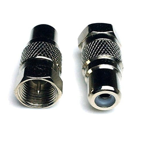 Cess F Type Male to RCA Female Connector Coupler - Coax Cable Adapter Video (10 Pack)