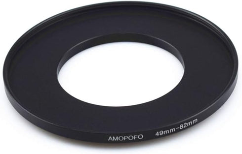 49mm to 82mm Metal Step Up Ring Adapter for Canon, Nikon, Sony, Fuji, M4/3 Camera Lenses to UV, ND, CPL Filters