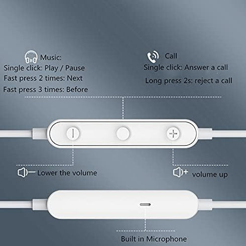 Earbuds Noise Cancelling Wired Magnetic Earphone Headphones for Samsung Galaxy A13 A23 A03S A02S A12 A22 A32 A42 A52