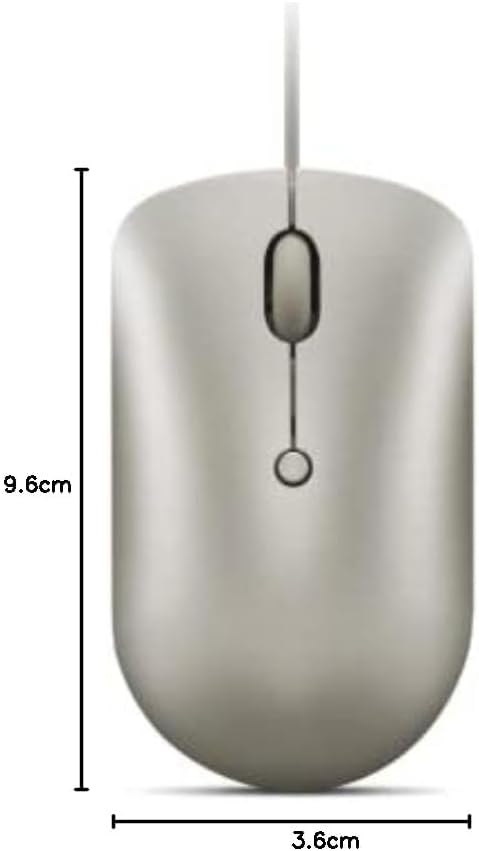 Lenovo 540 USB-C Wired Computer Mouse for PC, Laptop, Ambidextrous Design, Compact Size - Sand