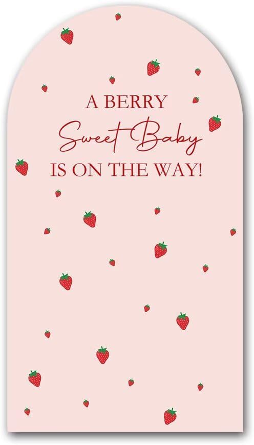 Iydamc A Berry Sweet Baby is on The Way Theme Arched Backdrop Covers