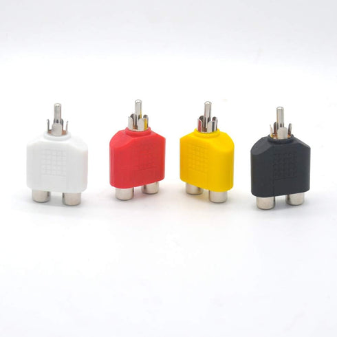 Padarsey RCA Y Splitter Adapter, 2 Female to 1 Male for Audio Video AV TV Cable Convert, Pack of 4