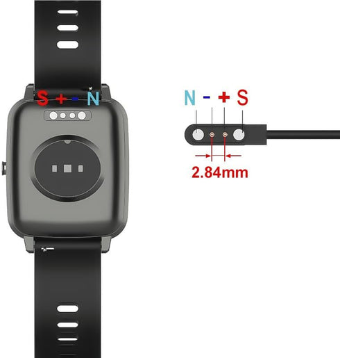 TiMOVO Smart Watch Charger, Magnetic USB Charging Cable for YAMAY VeryFitPro SW021, SW01, Willful SW023, SW025, Black