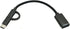 2Pack 2 in 1 Weave Micro USB and Type C Male to USB 2.0 Female Converter Adapter Cable (Black)