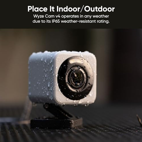 WYZE Cam v4, 2K HD Wi-Fi Smart Home Security Camera, Indoor/Outdoor, Pet/Baby Monitor, Enhanced Color Night Vision