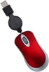 UKCOCO Mini USB Wired Mouse, Retractable Cable Optical Compact Travel Mute Mice for PC Desktop Notebook (Red)