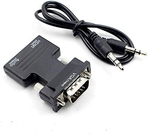 HDMI to VGA Adapter, 1080P 60Hz with 3.5mm Audio Cable, Compatible with Laptop to TV Projector Monitor