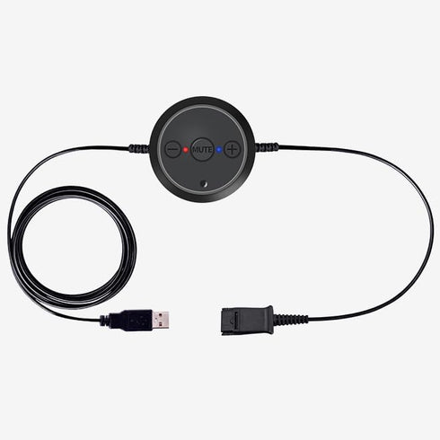 VoiceJoy U15 Quick Disconnect QD to USB Plug Adapter - Mute Volume Control for Plantronics Headset QD Connector