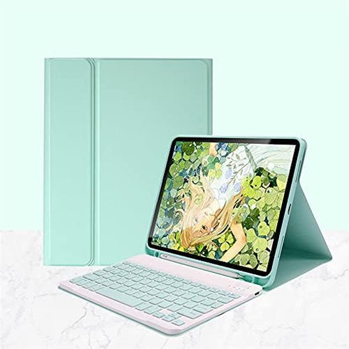 iPad 10th Generation 2022 Keyboard Case, Cute Color Detachable Bluetooth Keyboard Cover with Pencil Holder for iPad 10
