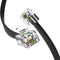 (2 Pack) 6 Inch Telephone Cord, Professional Grade, 6P4C Male RJ11 Plugs, Pure Copper Wire (Black)