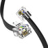 (2 Pack) 6 Inch Telephone Cord, Professional Grade, 6P4C Male RJ11 Plugs, Pure Copper Wire (Black)