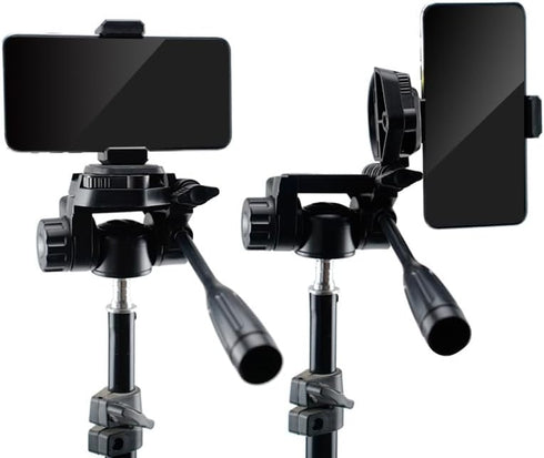 ThtRht 1/4'' Tripod Fluid Head Mount Panhead with Quick Release Plate Long Handle Pan/Tilt Head Phone Holder Adapter