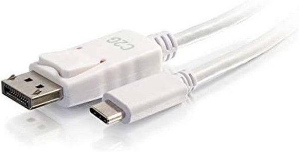 C2G USB Adapter, USB C to Display Port, 4K, 30Hz, White, 12 Feet (3.65 Meters)