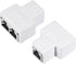 VizGiz 2 Pack RJ45 1 2 Cat5 Cat6 Cat7 Splitter to Port T Adapter Female Socket Ethernet Connector Dual Ways Plug