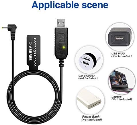 BaoFeng 2.5mm USB Charger Cable with Indicator Light for UV-5R, AR-152, UV-82, 3800mAh Battery (1)