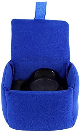 Tbest Thin Camera Bag Insert, Padded Shockproof Foldable Protective Bag for DSLR Camera (Blue)