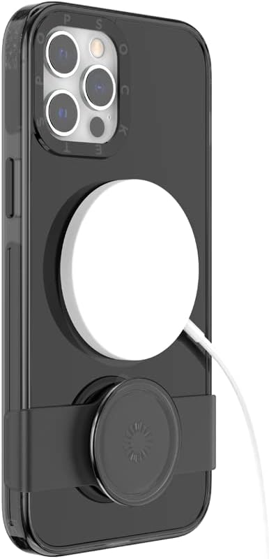 PopSockets Black iPhone 12 Case with Phone Grip, Slide Compatible with MagSafe for iPhone 12 Pro