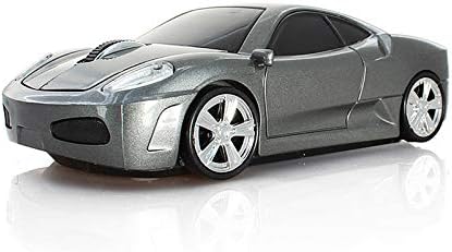 Wireless Optical Sports Car Mouse, 2.4G Nano USB AA Battery Mice for Desktop Laptop (Gray)