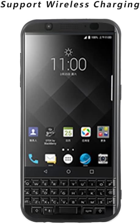 ELISORLI BlackBerry KEYone Case - Rugged Slim Anti-Slip Rubber TPU Cover for KEY1, Full Body Silicone, Black.