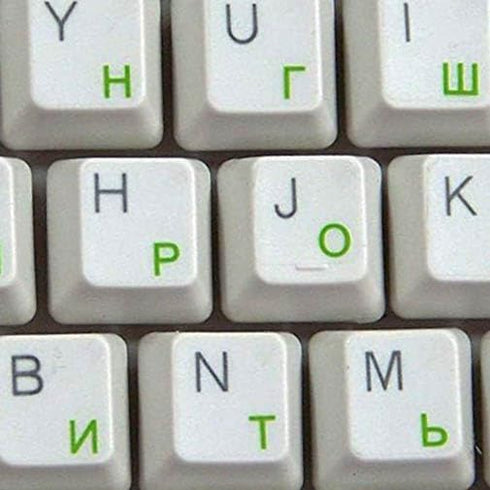 Green Letters Russian Transparent Keyboard Sticker for Computer Laptop