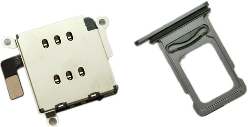 YESUN 11 Dual SIM Card Reader Flex Cable with SIM Card Tray Holder Slot Adapter Replacement for iPhone (Black)