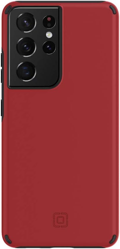 Incipio Duo Case for Samsung Galaxy S21 Ultra 5G, Dual-Layer Slim Protective Cover with 12ft Drop Protection - Salsa Red