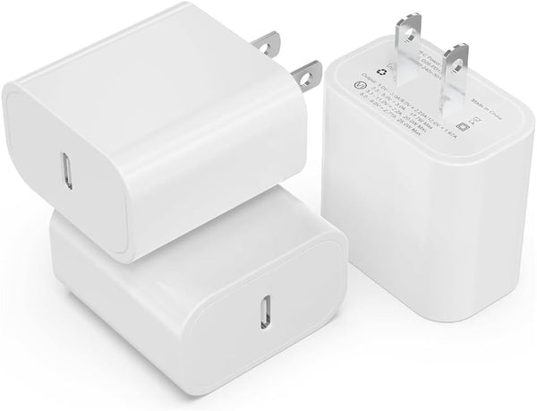 3Pack USB C Charger Block 20W, iGENJUN PD 3.0 Type C Wall Charger, USBC Power Adapter Brick for Phone 15/14/13, Galaxy