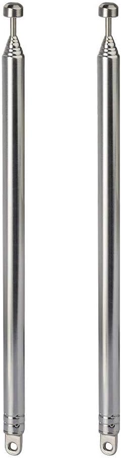 BINGFU 7 Sections Telescopic 74cm AM FM Antenna Portable Radio Antenna Replacement (2-Pack)