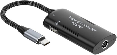 Cablecc 100W PD Emulator Trigger Charge Cable: 5.5x2.5mm & 5.5x2.1mm DC Power Input to Dual Type-C & Type-A Output.