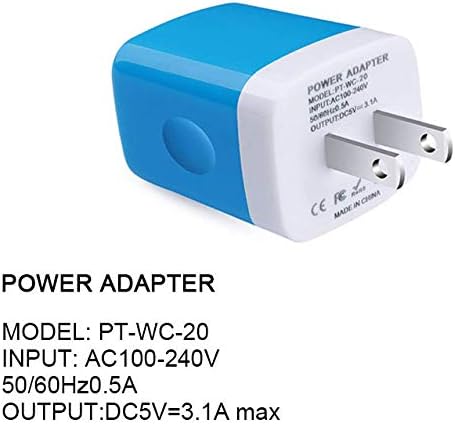 Sicodo USB Wall Charger, 2-Pack Universal 3.1A Quick Wall Plug Charger Cubes for iPhone and Samsung