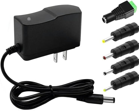5V 2A 10W DC Power Supply Adapter, 100V-240V AC to DC 5 Volt with 5 Sizes Tips for Security Cameras
