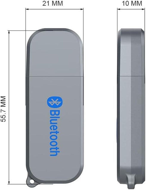 USB Bluetooth Car Kit, Bluetooth 5.3 Receiver Adapter for Music/Hands-Free Calls, Stronger Mics & Noise Cancellation,
