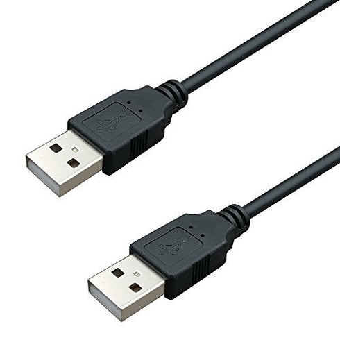 USB to USB Cable - Superspeed USB 2.0 Type A Male to Type A Male 24 / 28AWG Cable 7 Feet - Black