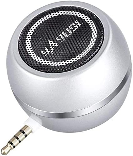 Mini Speaker with 3.5mm Aux Input Jack, 3W Loud Portable Speaker for iPhone, iPod, iPad, USB Rechargeable (Silver)