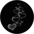 Black and White Hearts Love Sign PopSockets Swappable PopGrip (Black)