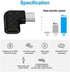 USB C Right Angle Adapter (3 Pack), 90 Degree USB Type-C Male to Female, Supports 100W Quick Charge, Black