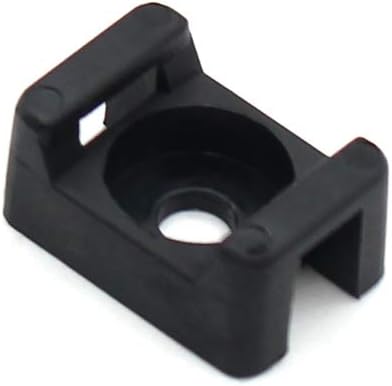 (100 Pack) Black 4.5mm Cable Tie Mount Base, Saddle Type Mount Screw Wire Bundle Holder
