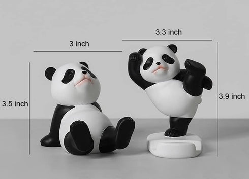 Phone Stand Desk Accessories, Resin Panda Figurines Home Decor Decorative Tabletop Ornaments Cute Phone Holder