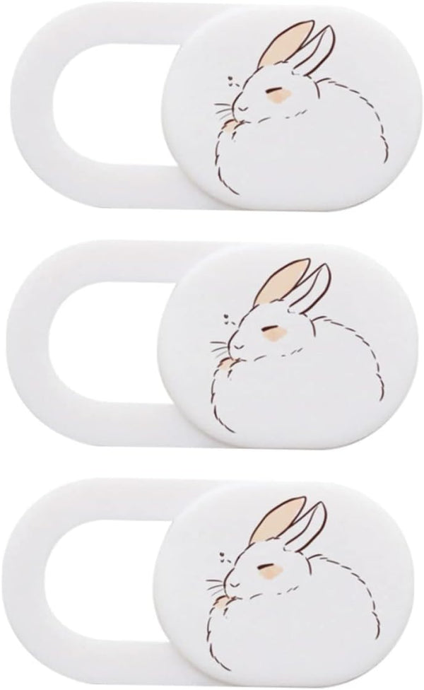 DIYEAH 3Pcs Cartoon Sleepy Bunny Cover Slide Privacy Protection for Tablets and Phones