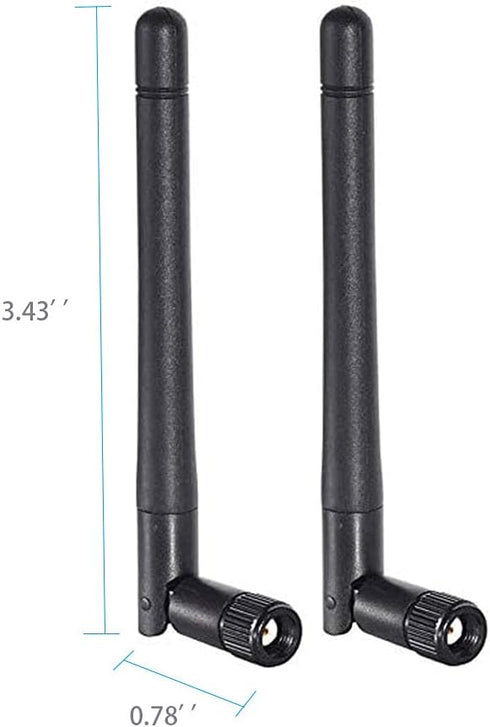 CORONIR 2.4GHz 5GHz 5.8GHz 3dBi 2Pack Dual Band WiFi MIMO RP-SMA Male Antenna for WiFi Router Signal Booster Repeater