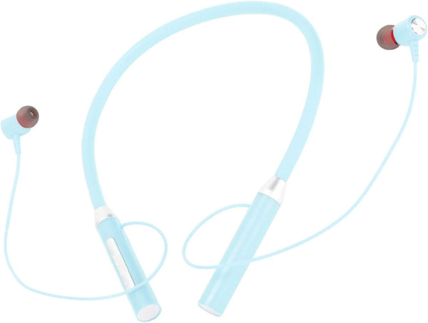 Shop BT 5.2 Neckband Earbuds: Wireless Magnetic Headphones, IPX5 Waterproof, Ergonomic Bass Sports Earphones (Blue).