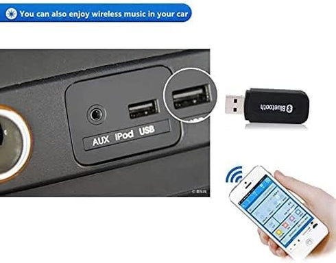 ECOMGEAR USB Bluetooth Audio Music Receiver Adapter for PC Speaker Phones with 3.5mm Stereo + ABEL Cable Tie