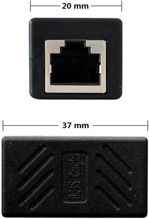 RJ45 Couplers, in Line Coupler Cat5 Cat5e Cat6 Cat7 Ethernet Cable Extender Adapter (20 Pack)