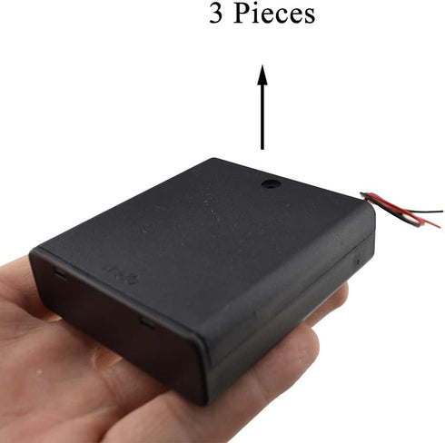 HAHIYO 6V AA Battery Holder Bundle with Wire, Sturdy Cover, Flexible Springs, Built-in Switch, 3 Pieces for Wall