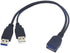 chenyang USB 3.0 Female to Dual USB Male Extra Power Data Y Extension Cable for 2.5" Mobile Hard Disk.