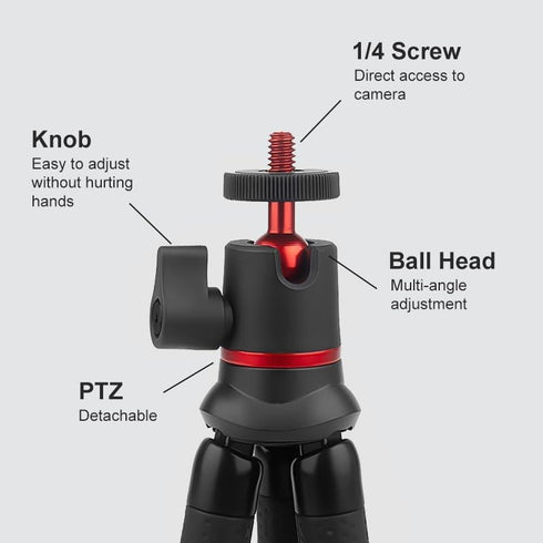 PULUZ Portable Phone Tripod with Wireless Remote and Clip, Flexible Cell Phone Tripod Stand for Video